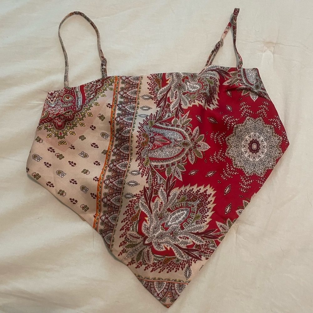 Vestique Bandana Print Silk Scarf First Rodeo Top Size Medium NWT